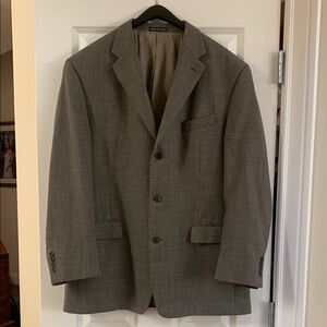 Calvin Klein Men's Gray Black Checked Blazer 44R